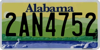 AL license plate 2AN4752