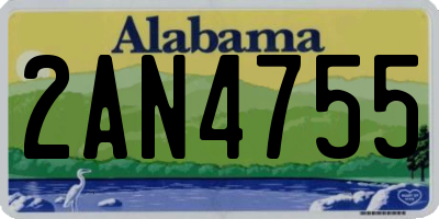 AL license plate 2AN4755