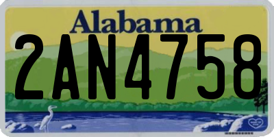 AL license plate 2AN4758