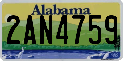 AL license plate 2AN4759