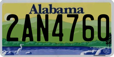 AL license plate 2AN4760