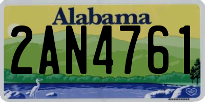 AL license plate 2AN4761