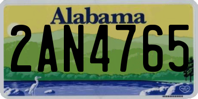 AL license plate 2AN4765