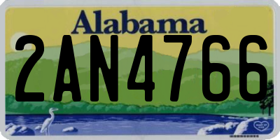 AL license plate 2AN4766
