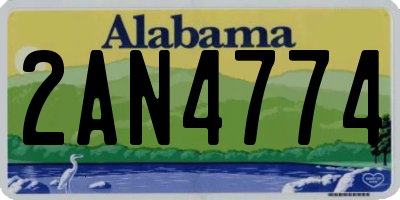 AL license plate 2AN4774