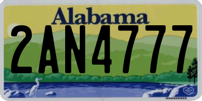 AL license plate 2AN4777
