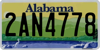 AL license plate 2AN4778