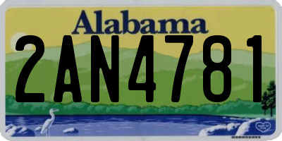 AL license plate 2AN4781