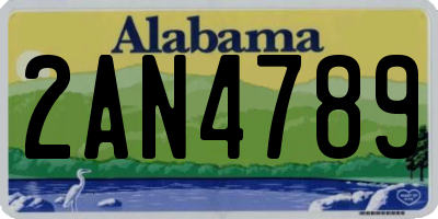 AL license plate 2AN4789