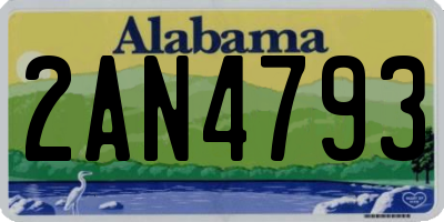 AL license plate 2AN4793
