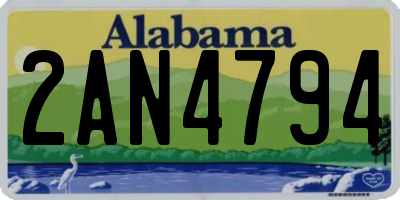 AL license plate 2AN4794