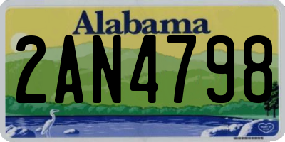 AL license plate 2AN4798