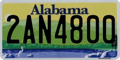 AL license plate 2AN4800