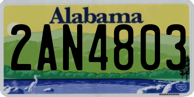 AL license plate 2AN4803