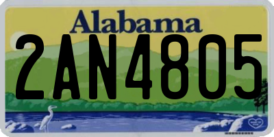 AL license plate 2AN4805