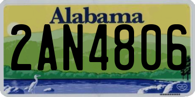AL license plate 2AN4806