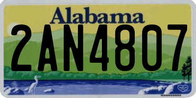 AL license plate 2AN4807
