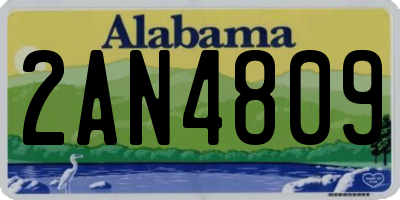 AL license plate 2AN4809