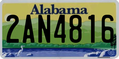 AL license plate 2AN4816