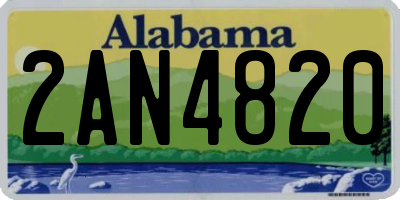 AL license plate 2AN4820