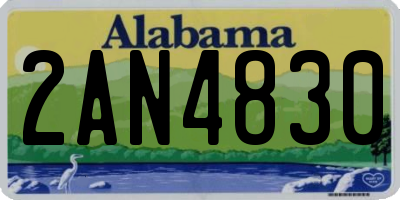 AL license plate 2AN4830