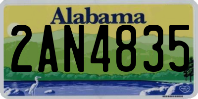 AL license plate 2AN4835