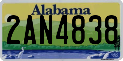 AL license plate 2AN4838