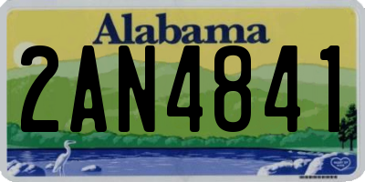 AL license plate 2AN4841