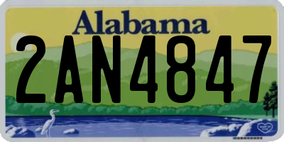 AL license plate 2AN4847
