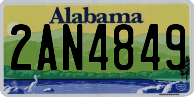 AL license plate 2AN4849