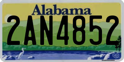 AL license plate 2AN4852