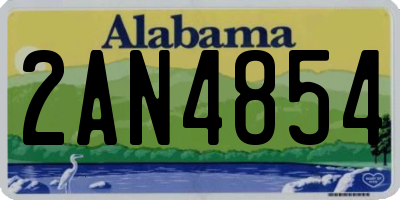 AL license plate 2AN4854