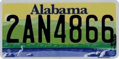 AL license plate 2AN4866