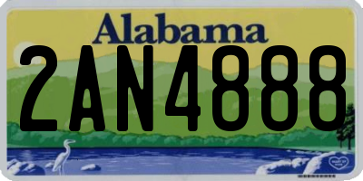 AL license plate 2AN4888
