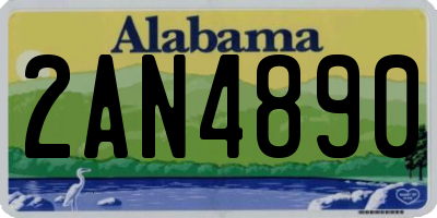 AL license plate 2AN4890