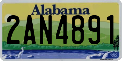 AL license plate 2AN4891