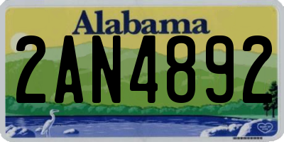 AL license plate 2AN4892