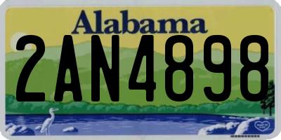 AL license plate 2AN4898