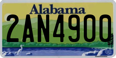 AL license plate 2AN4900