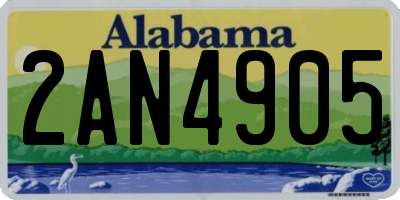 AL license plate 2AN4905
