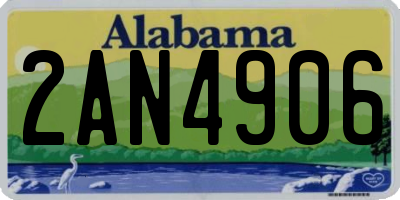 AL license plate 2AN4906