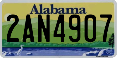 AL license plate 2AN4907