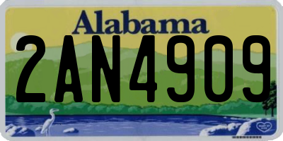 AL license plate 2AN4909