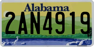 AL license plate 2AN4919