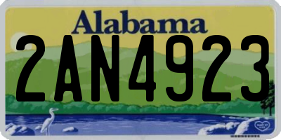 AL license plate 2AN4923