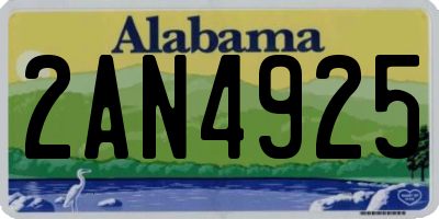 AL license plate 2AN4925