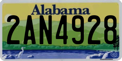 AL license plate 2AN4928
