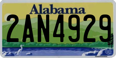 AL license plate 2AN4929