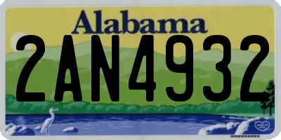 AL license plate 2AN4932