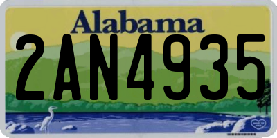 AL license plate 2AN4935